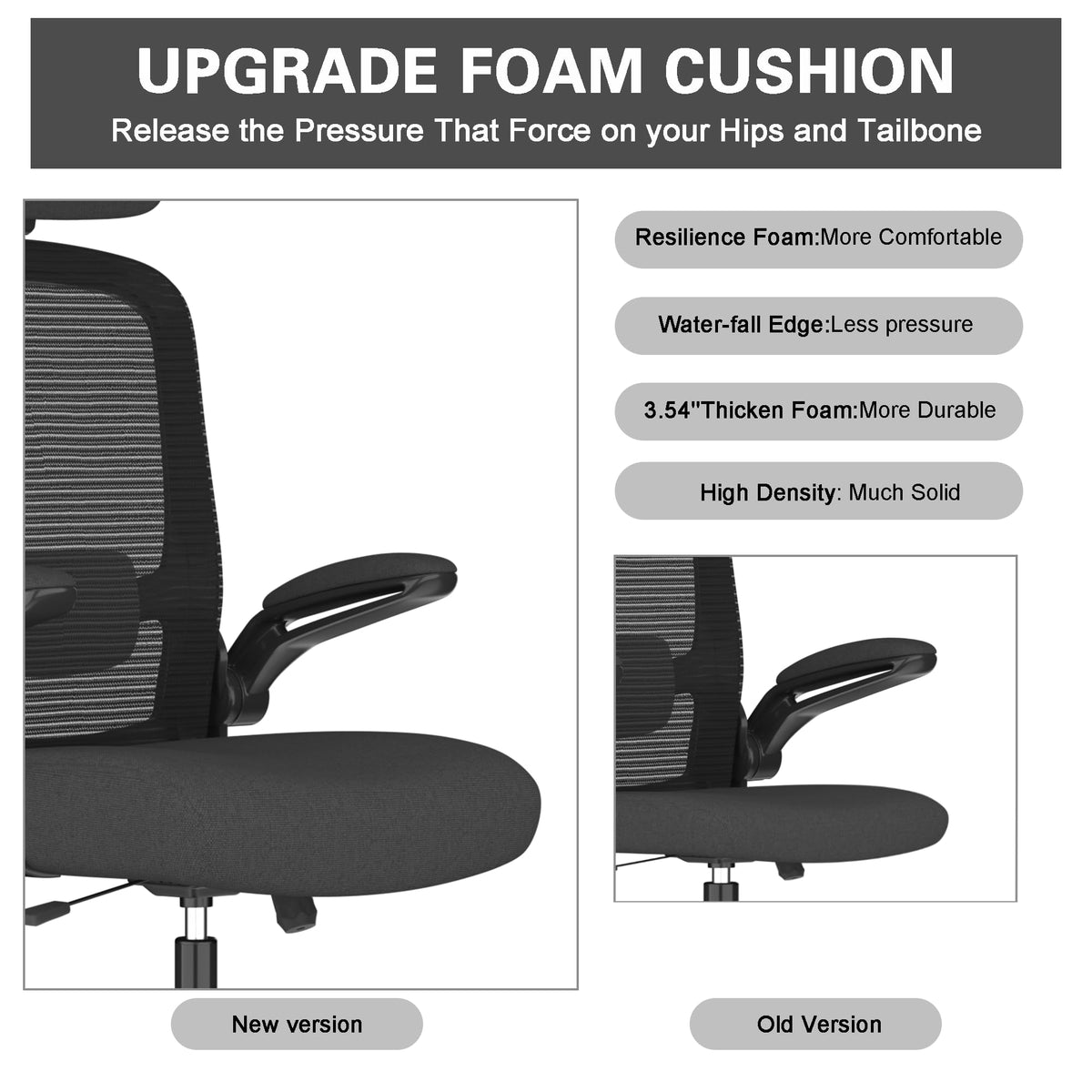 Mimoglad High Back Ergonomic Office Chair, Black