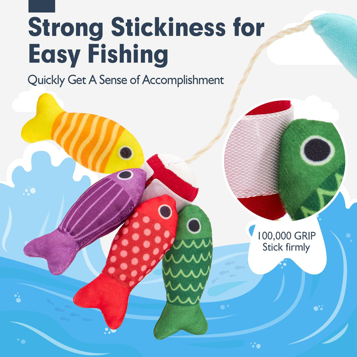 hahaland Montessori Fishing Game with Stacking Cups, 22 Pieces