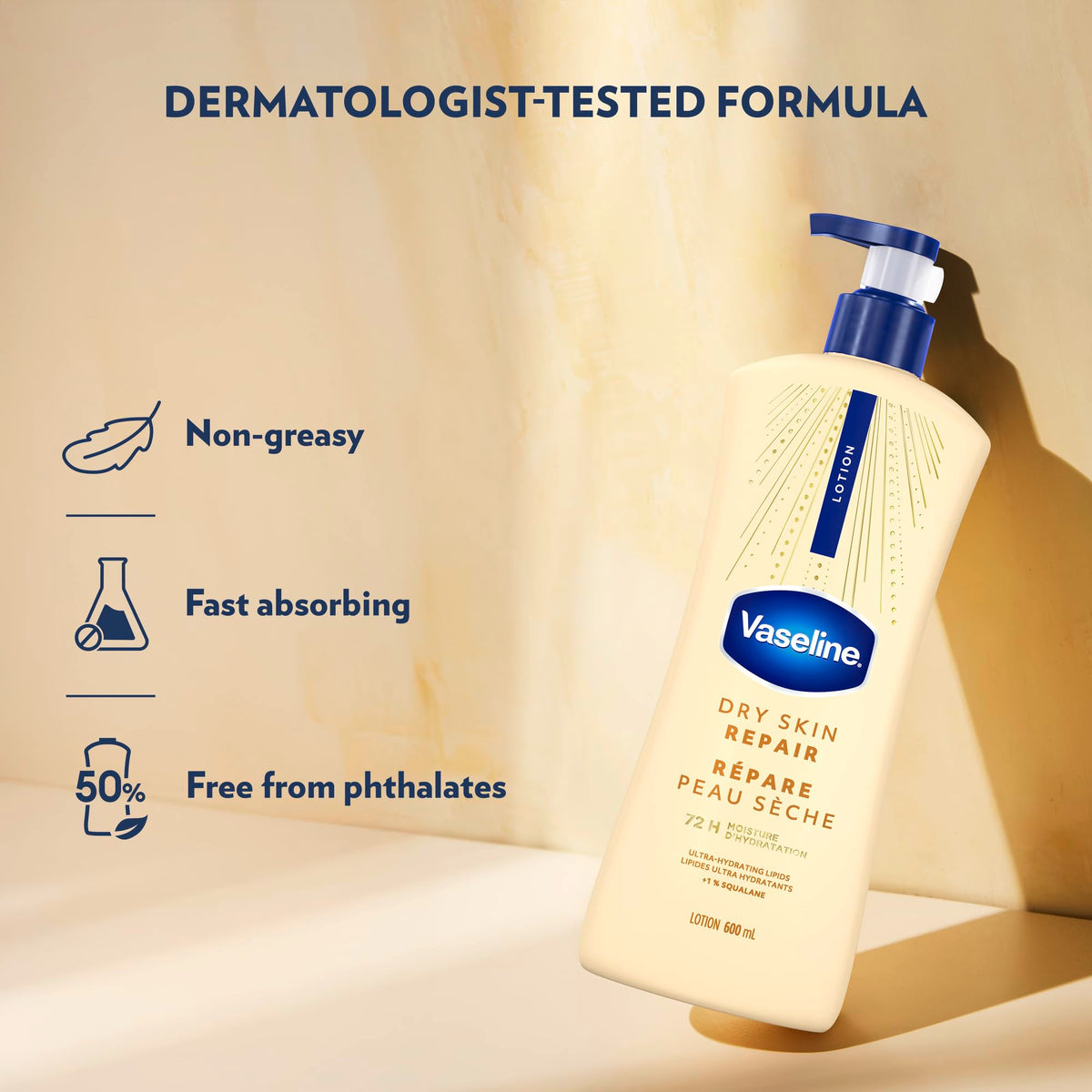 Vaseline Intensive Care Dry Skin Repair Lotion, 4 x 600 ml