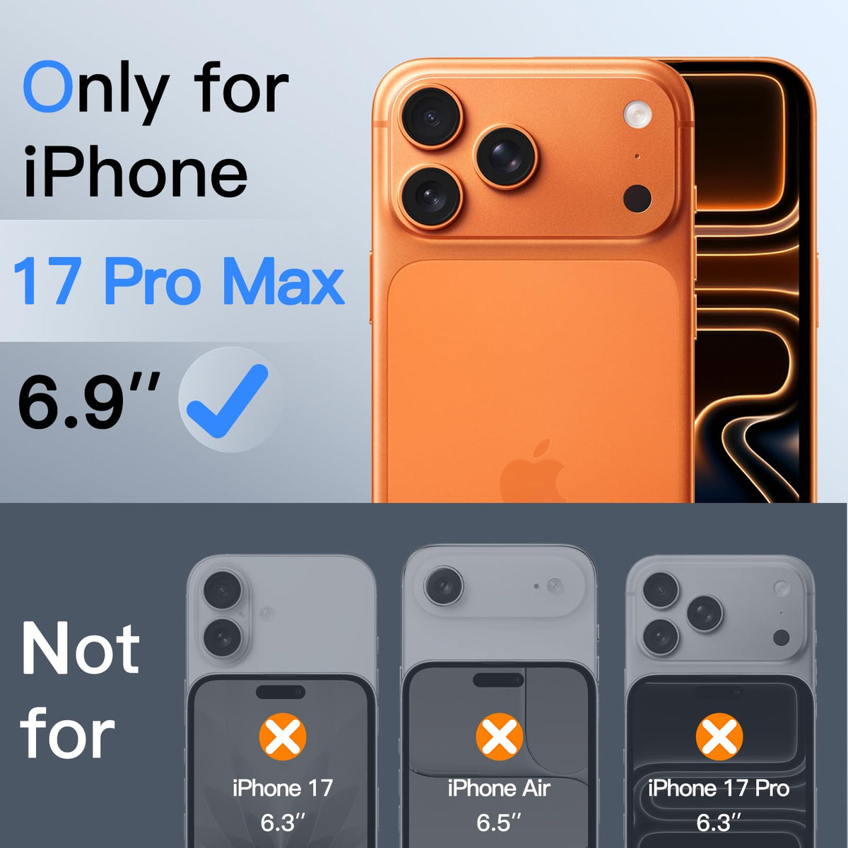 JETech Privacy Screen Protector for iPhone 17 Pro Max, 6.9 in, 2 Pack