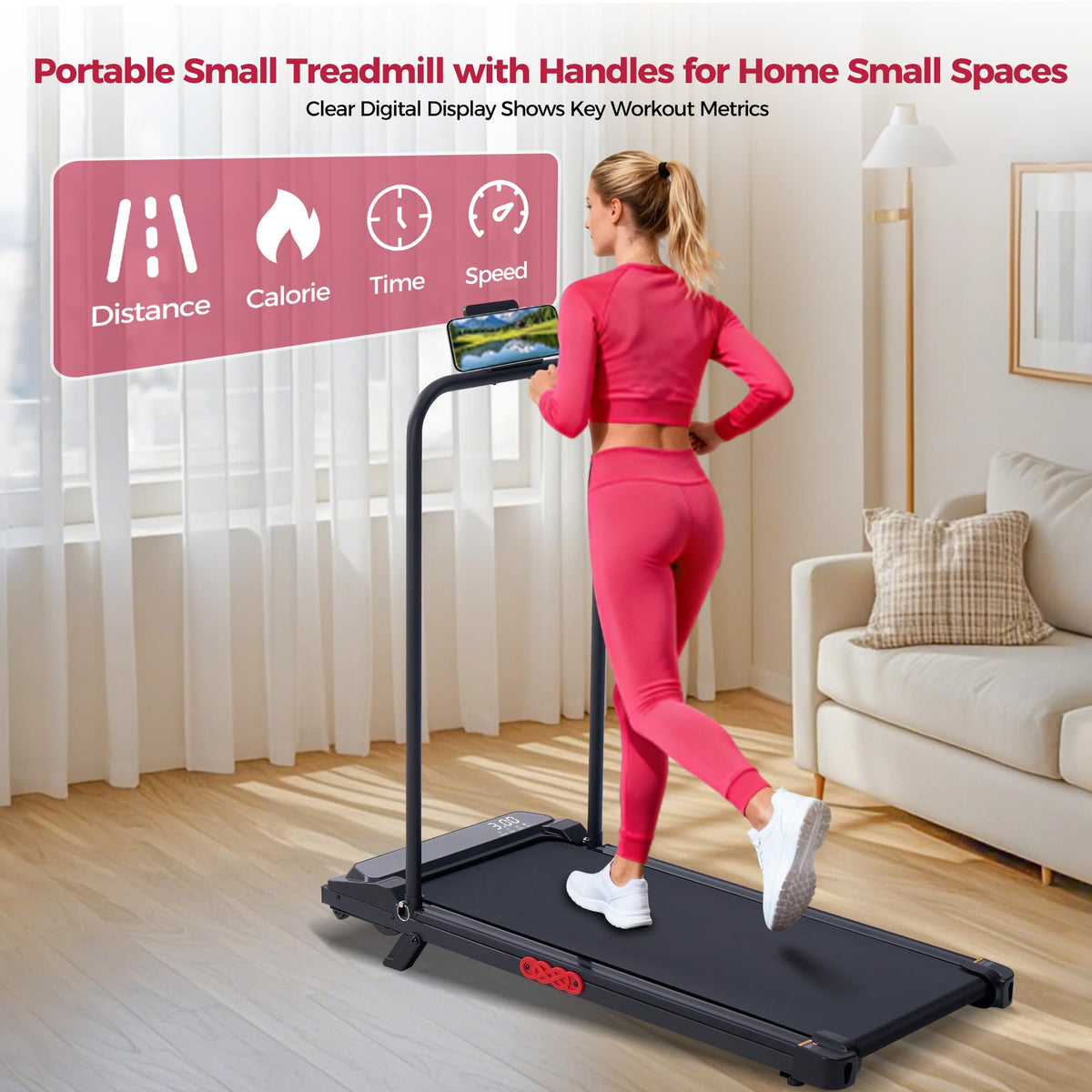 Potupus Walking Pad Treadmill with Incline, 3.0HP, Model 401