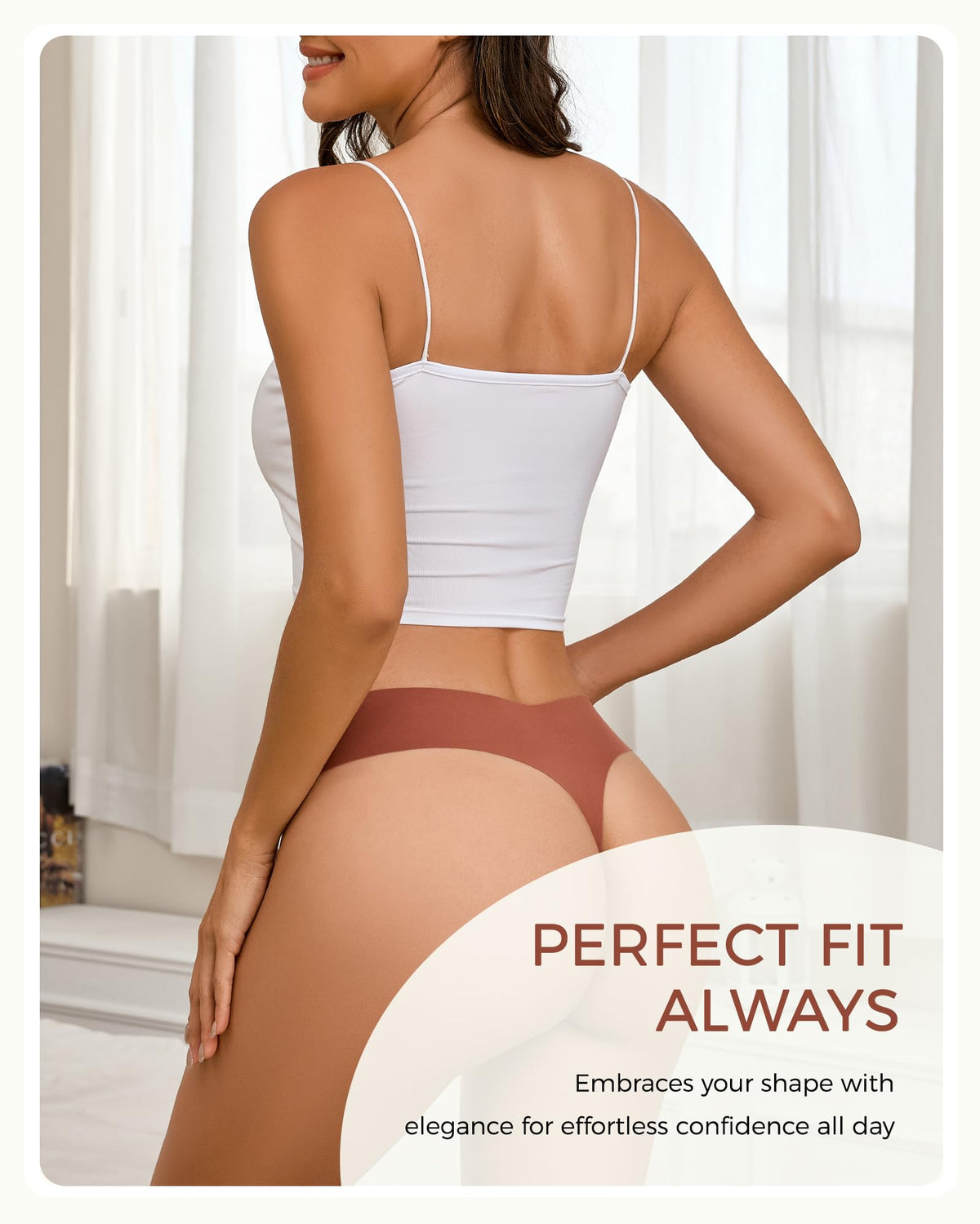 READY TO LOVE Seamless No-Show V-Waist Thongs, 6-Pack, Multicolour