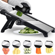 Blamovo Mandoline Slicer with Adjustable Thickness and Safety Gloves