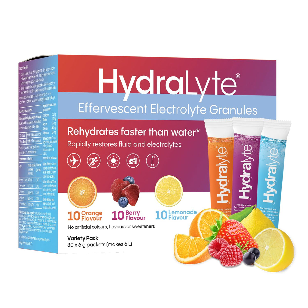 HydraLyte Electrolyte Powder, Classic Variety, 30 Servings