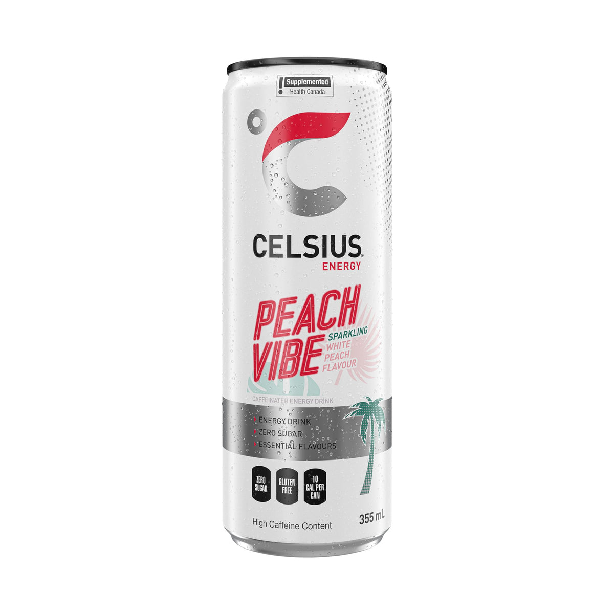 Celsius Sparkling Peach Vibe Energy Drink, 355ml, Pack of 12