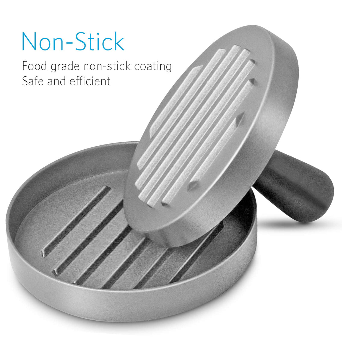 Asdirne Aluminum Hamburger Press Patty Maker with 50 Patty Papers