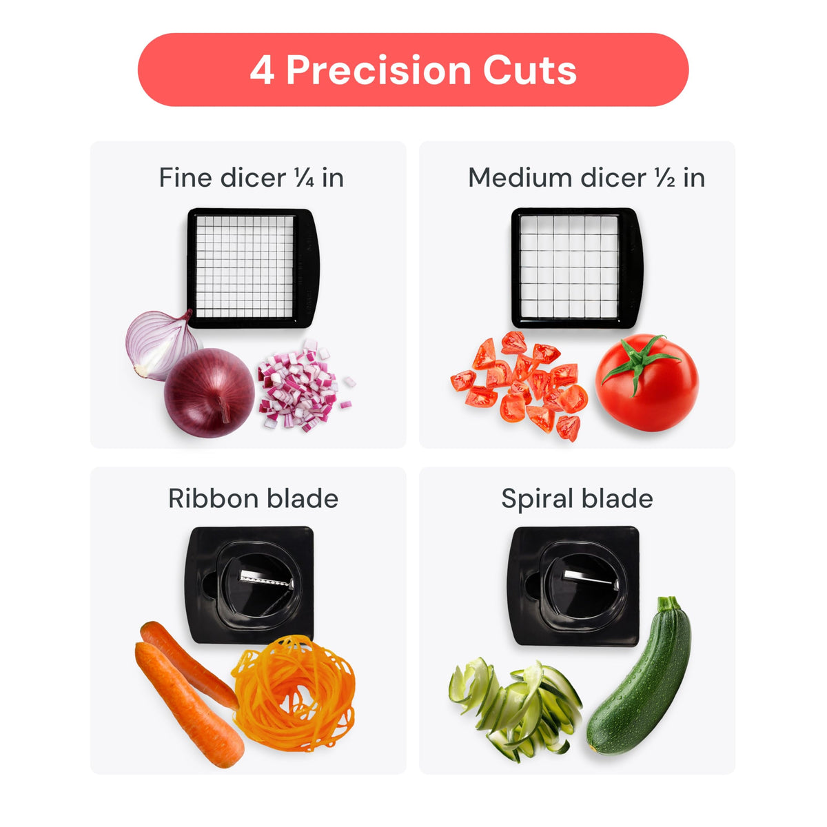 Fullstar Pro Vegetable Chopper & Spiralizer, 4 Blades