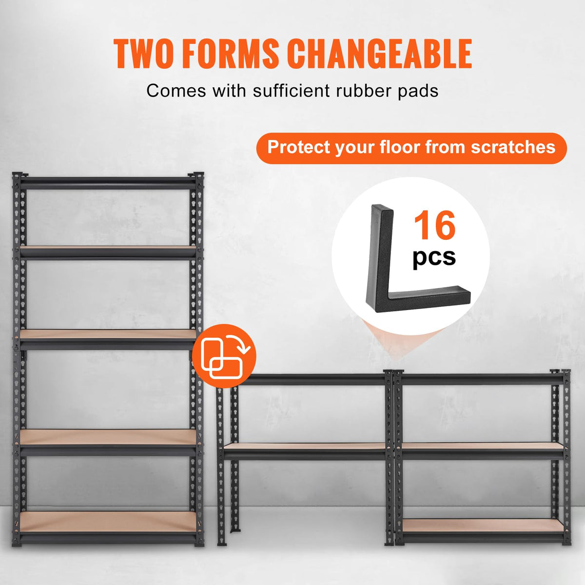 VEVOR 5-Tier Adjustable Heavy Duty Storage Shelving Unit, 2000 lb