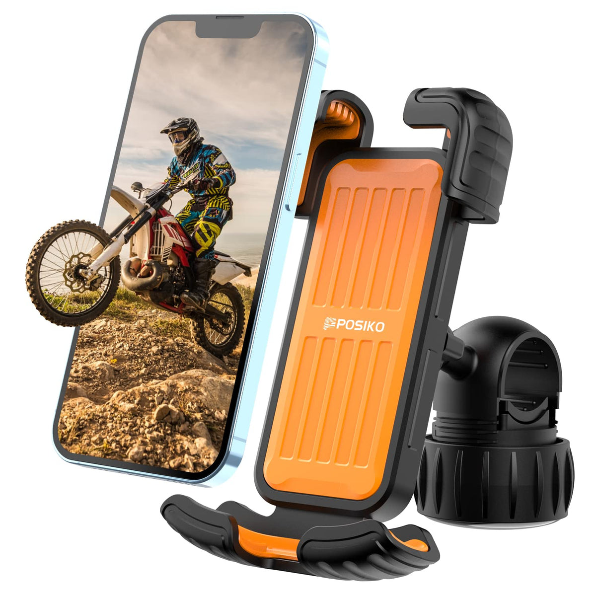 Motorcycle/Bicycle Phone Mount for 4.7-6.8 inch Phones, Orange