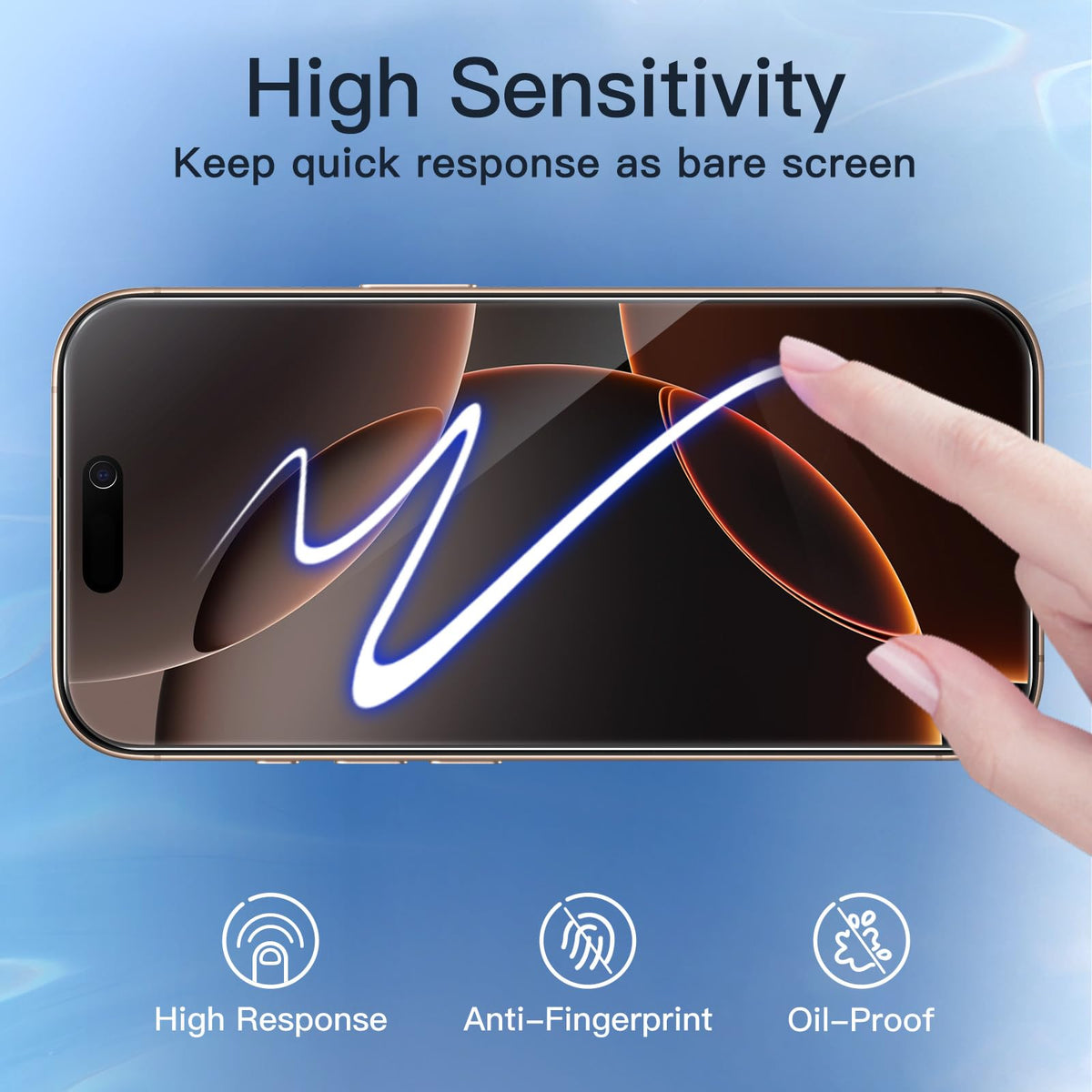 JETech Privacy Screen Protector for iPhone 16 Pro Max, 2-Pack