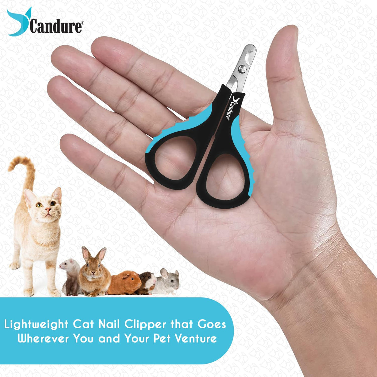 Candure Stainless Steel Pet Nail Clippers, Light Blue
