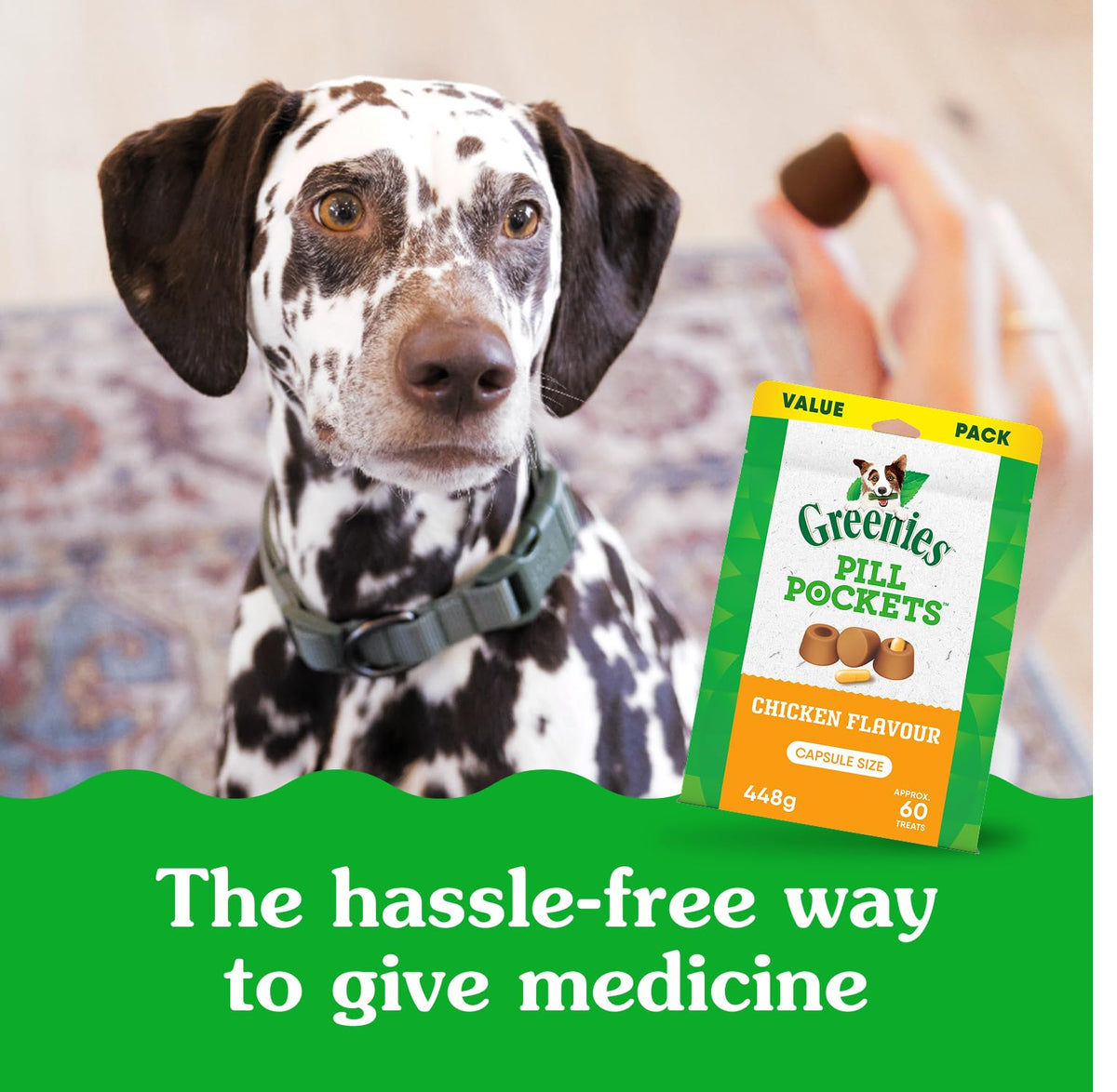 GREENIES Pill Pockets Dog Treats, Capsule Size, Chicken, 60 Count
