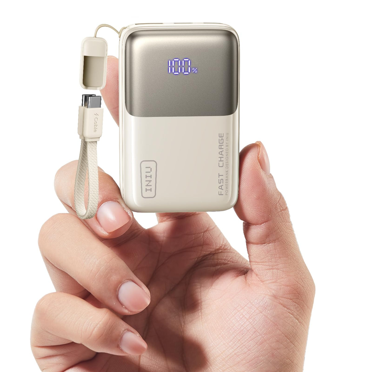 INIU Ultra Mini Power Bank, 10000mAh 45W, Beige