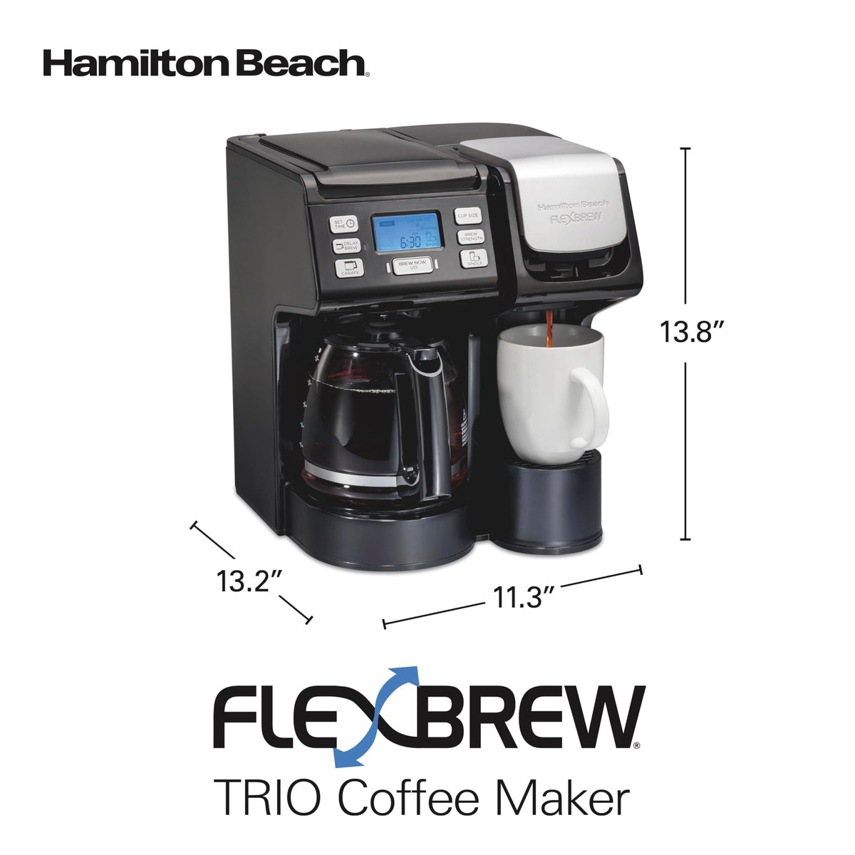 Hamilton Beach FlexBrew Trio 3-Way Coffee Maker, 49902C, Black