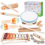 Wooden Musical Instruments for Toddlers 1-3