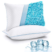 VVZ Cooling Shredded Memory Foam Pillows, Queen Size, 2 Pack
