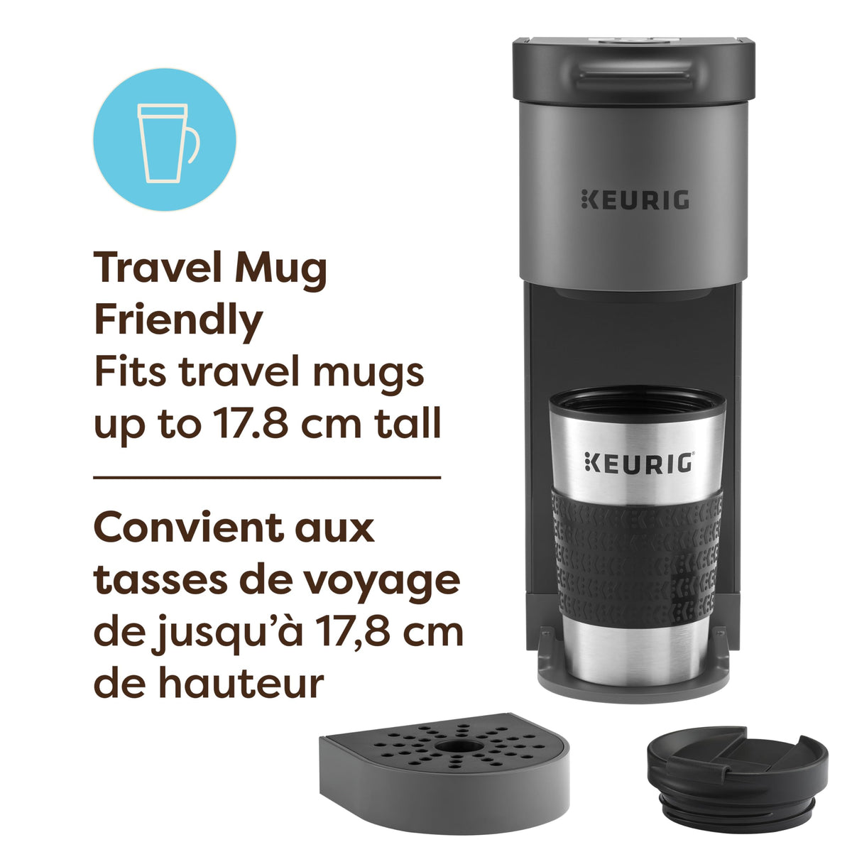 Keurig K-Mini Go Single Serve Coffee Maker, Grey