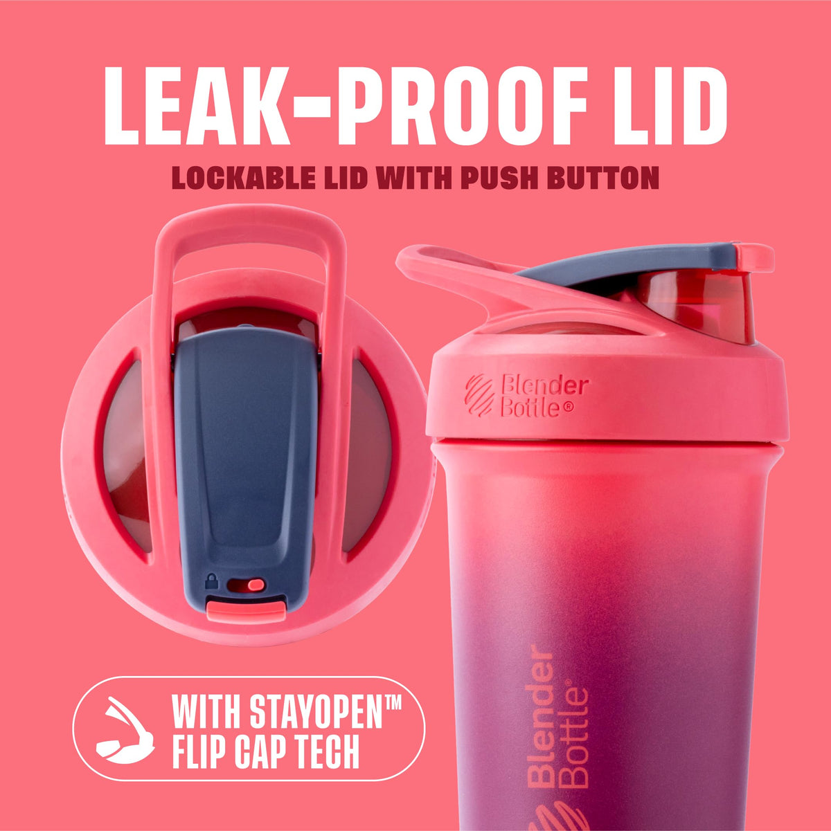 BlenderBottle Strada Insulated Shaker Cup, 25oz, Sangria Ombre