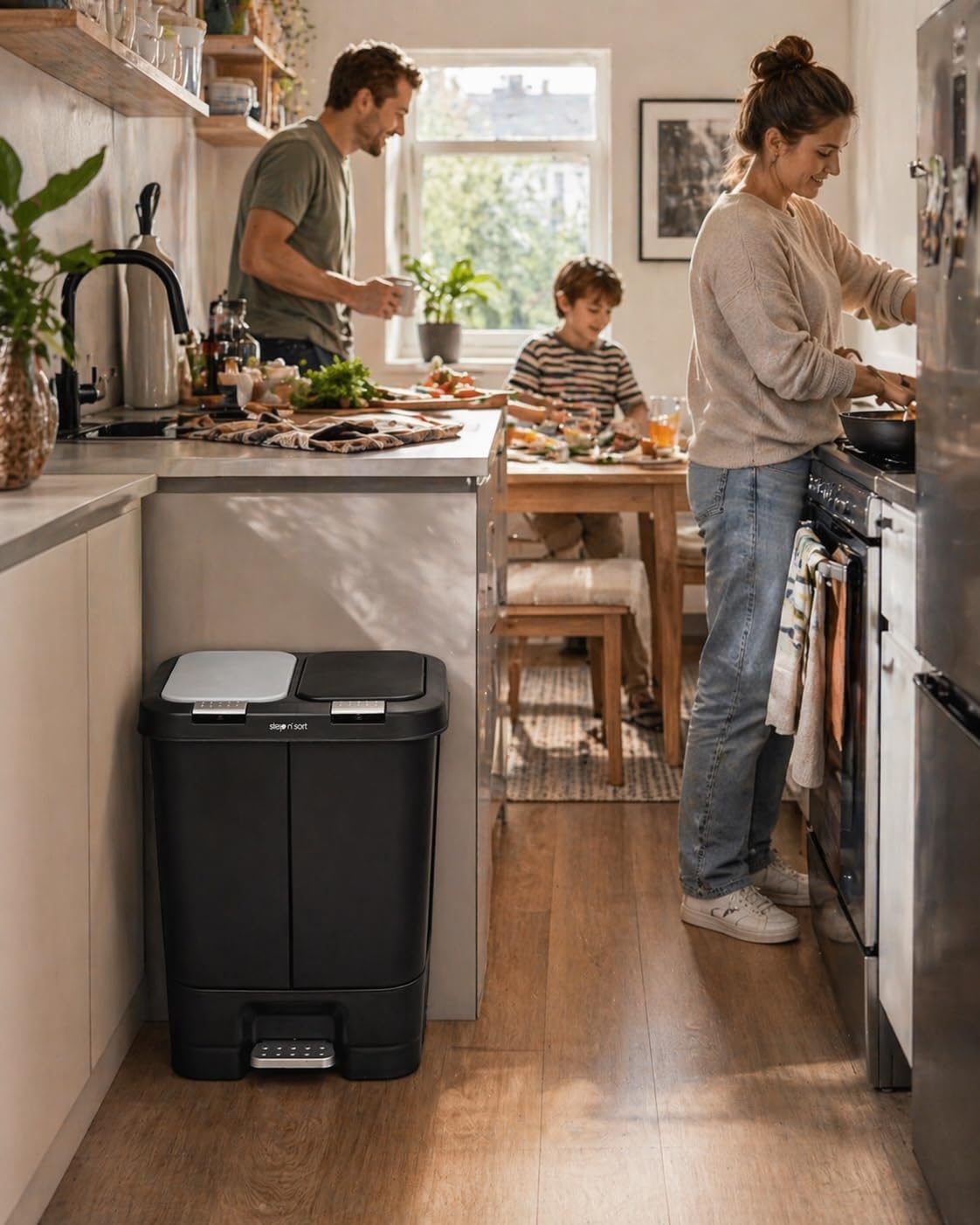 Step N' Sort 40L Dual Compartment Recycling Bin (2 x 20L)