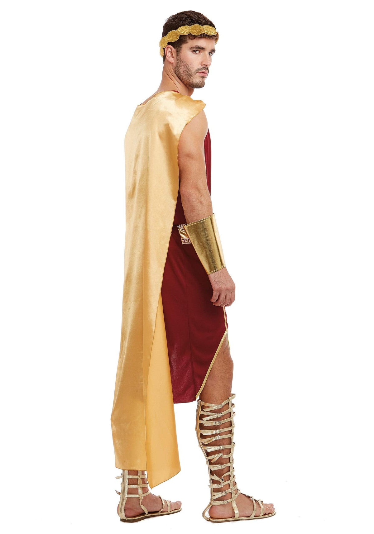 Dreamgirl Mens Apollo Greek God Costume, Garnet/Gold, Medium