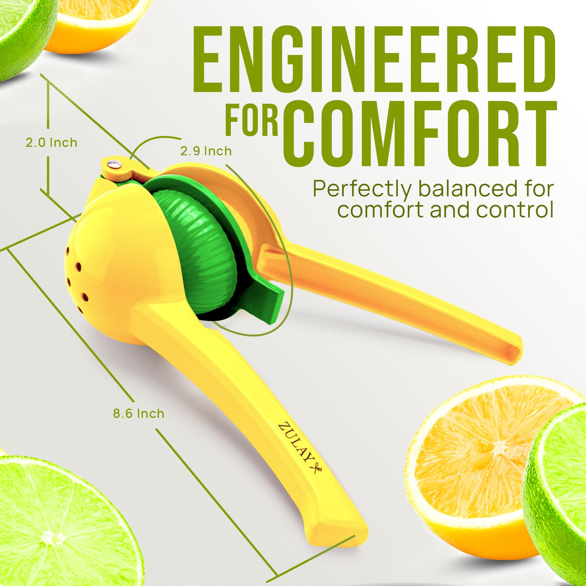 Zulay Kitchen 2 in 1 Lemon Lime Squeezer, Manual Citrus Juicer