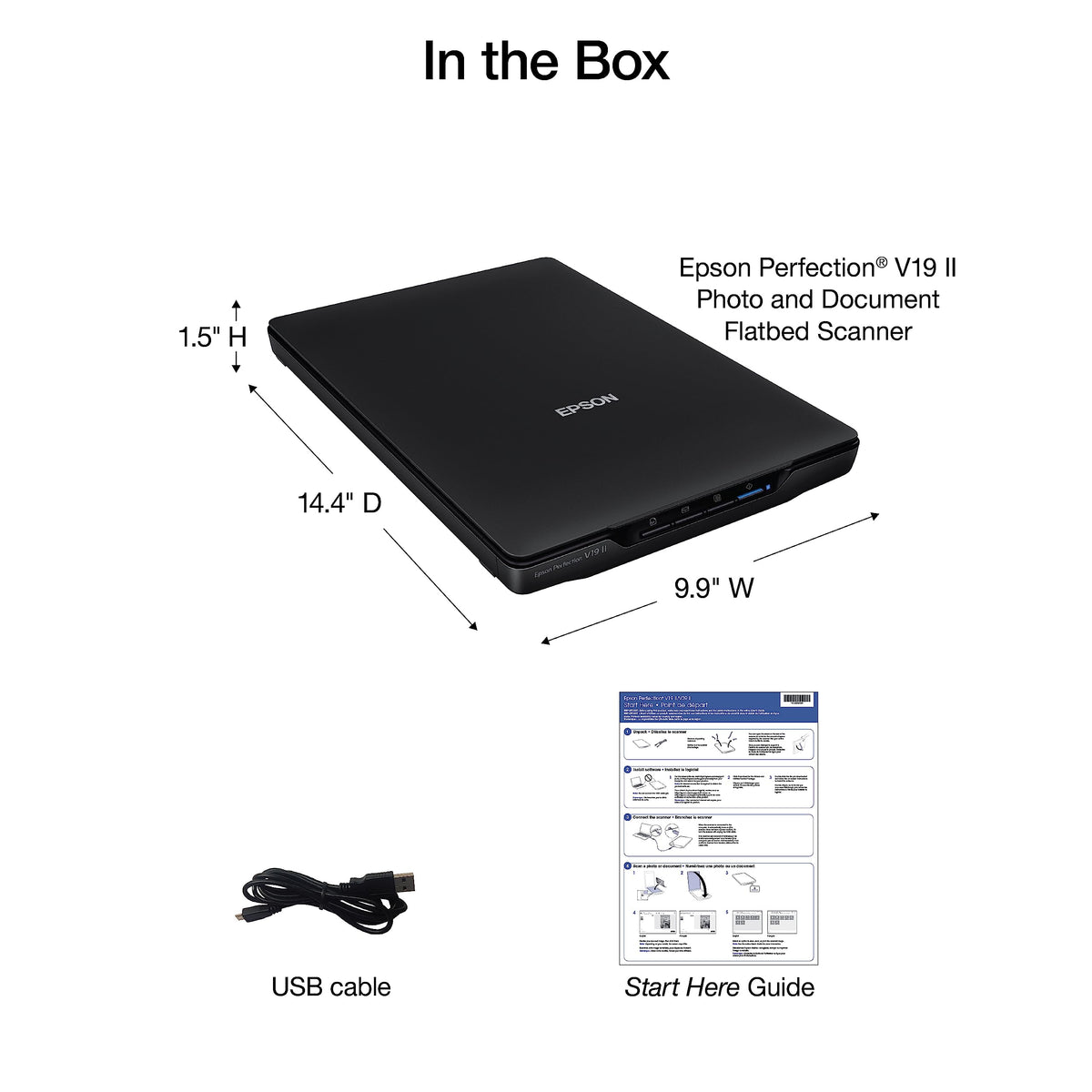 Epson Perfection V19 II Flatbed Photo Scanner, 4800 dpi