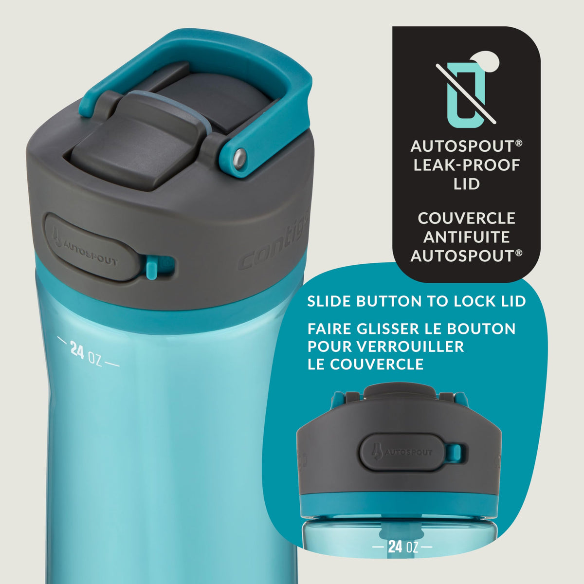 Contigo Ashland 2.0 Water Bottle with Straw, 24 oz, Juniper