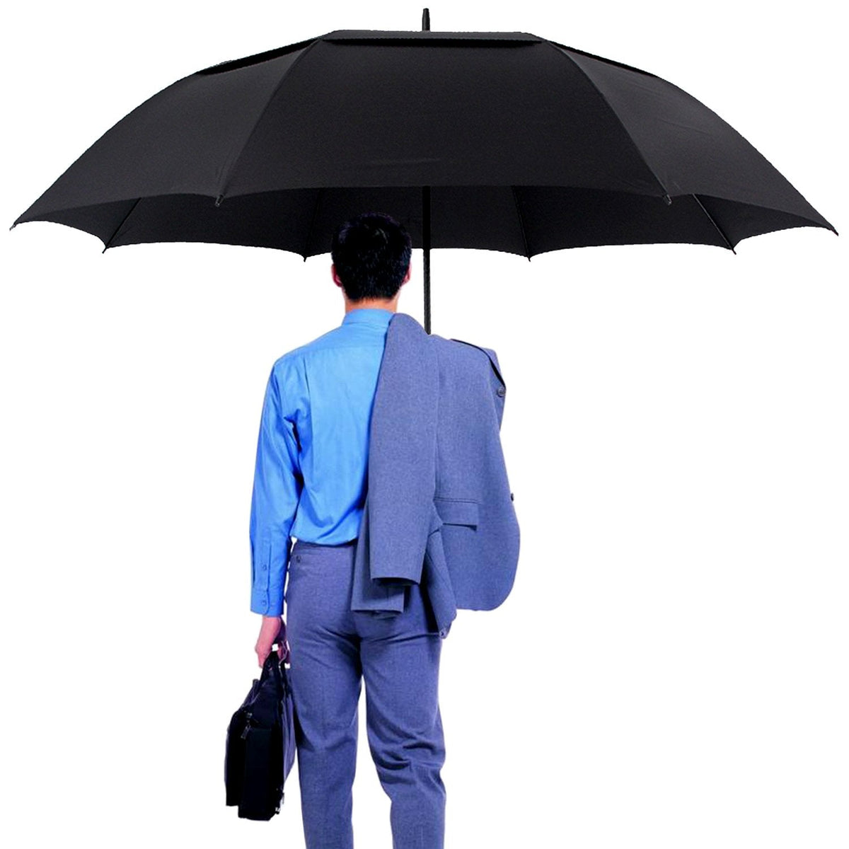 ACEIken 62" Windproof Double Canopy Golf Umbrella, Black