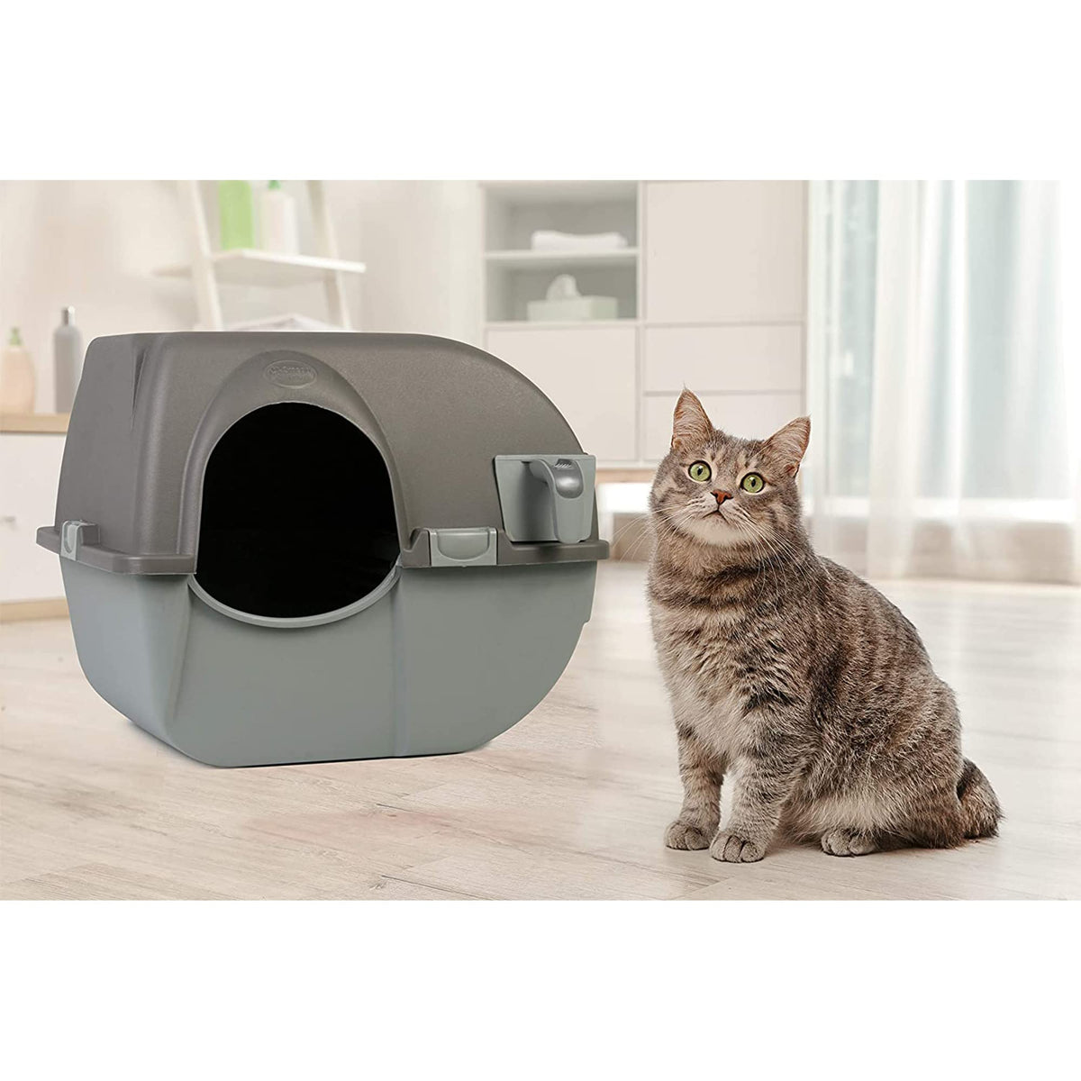 Omega Paw Roll 'N Clean Self Cleaning Cat Litter Box, Large, RA20