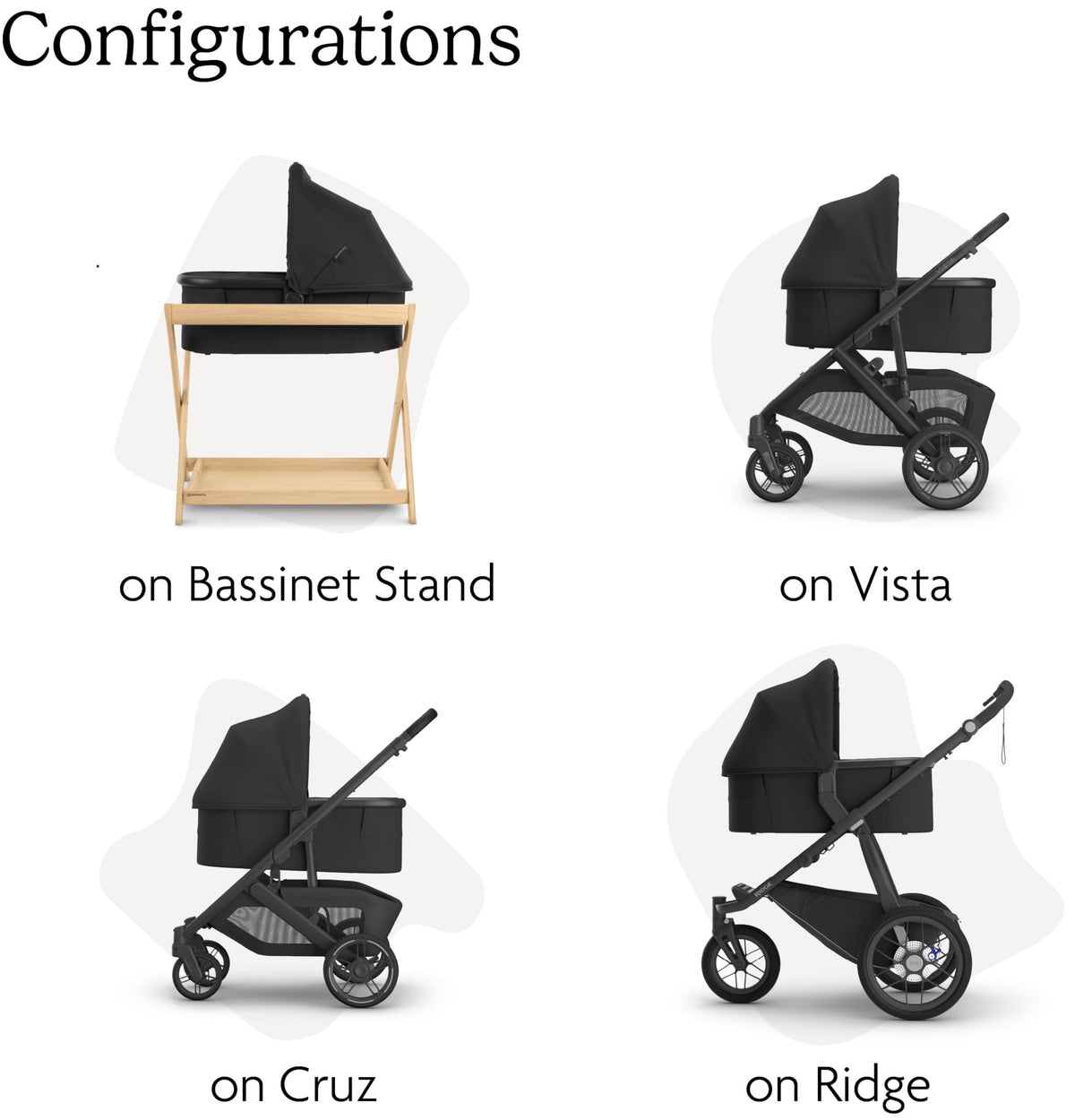 UPPAbaby Bassinet V3, Jake (Charcoal/Carbon Frame)