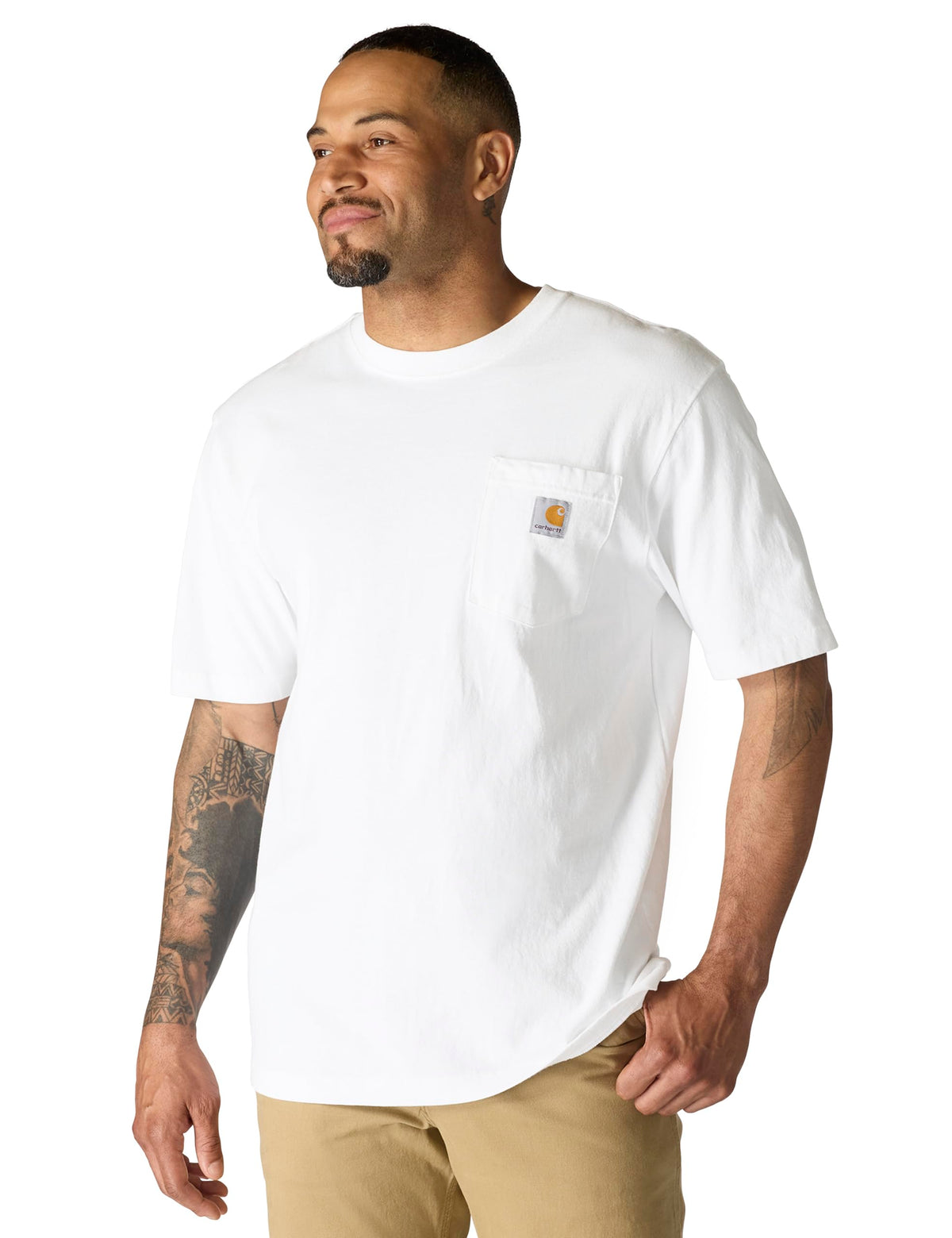 Carhartt Men's K87 Workwear Short Sleeve T-Shirt, White, Large
