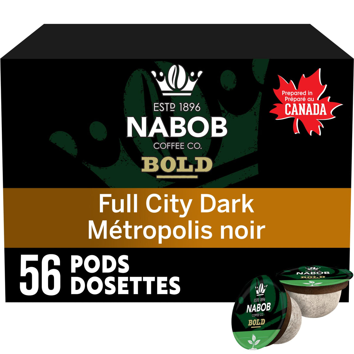 Nabob Bold Full City Dark 100% Compostable Pods, 56 Pods