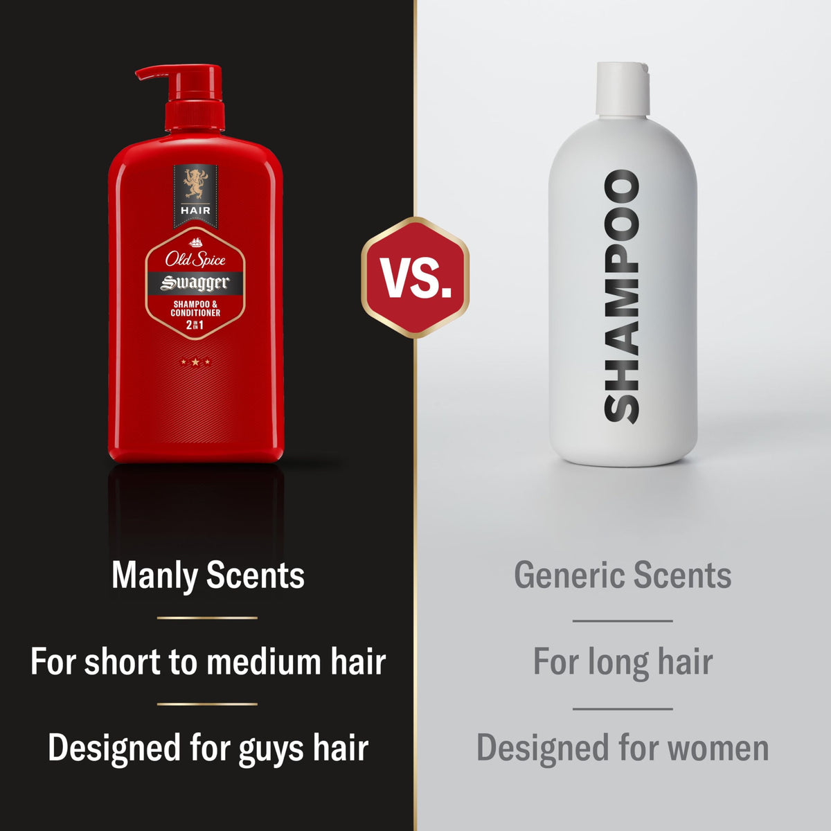 Old Spice Swagger 2in1 Shampoo and Conditioner, Twin Pack, 1.73 L