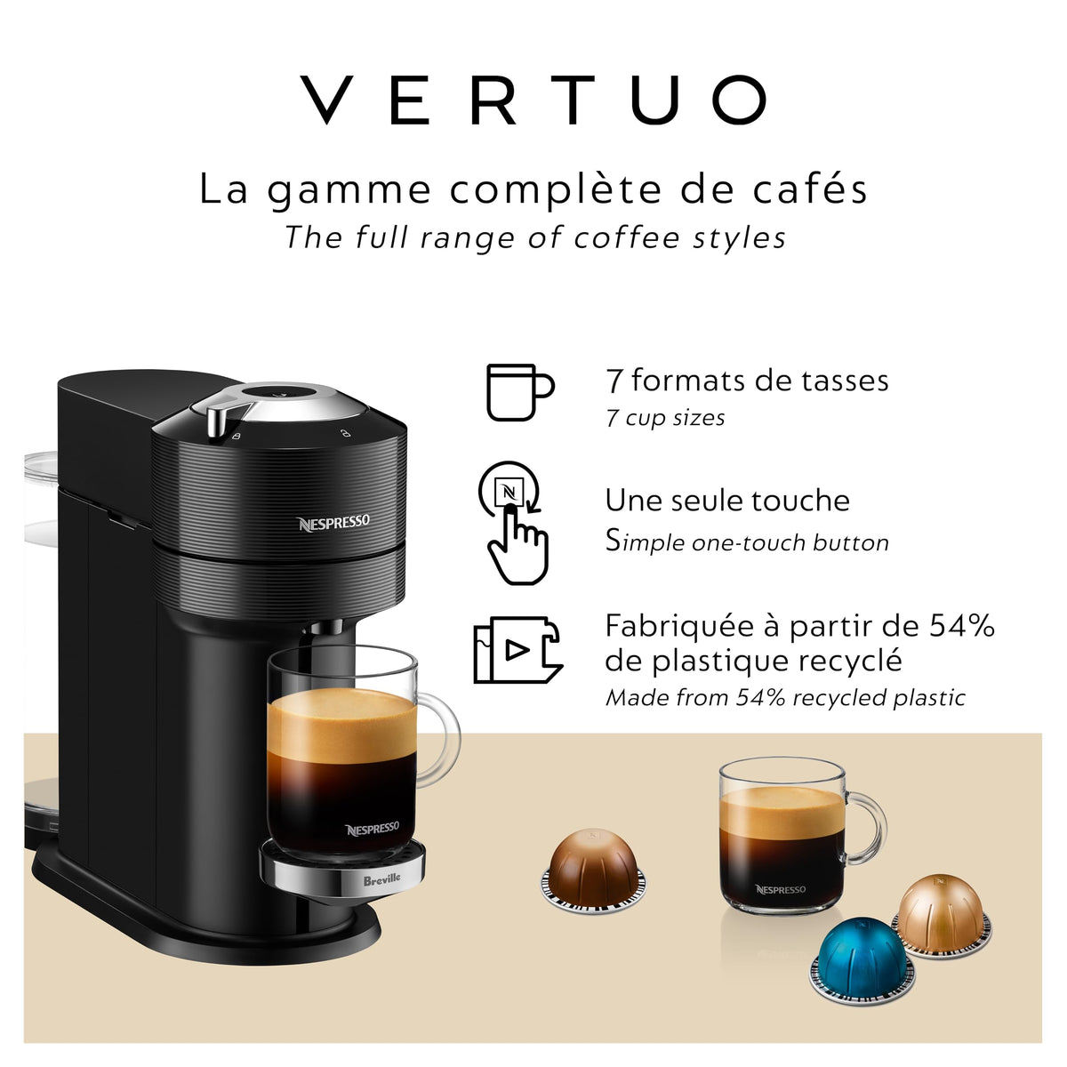 Nespresso Vertuo Next by Breville, Classic Black