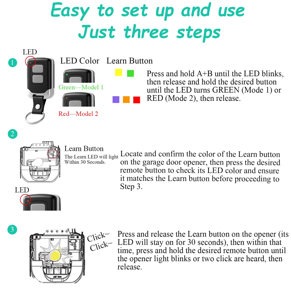 Garage Door Opener Remote for LiftMaster Chamberlain Craftsman, 2 Pack