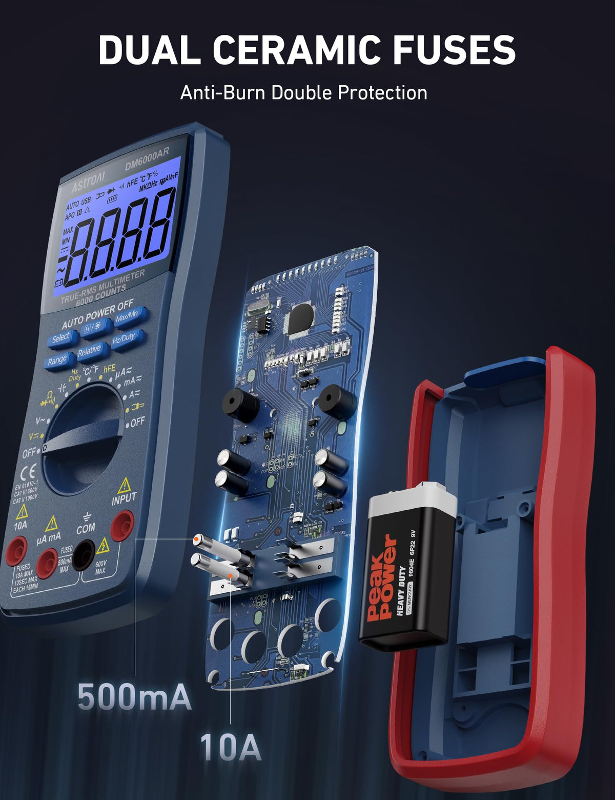 AstroAI Digital Multimeter 6000, Blue