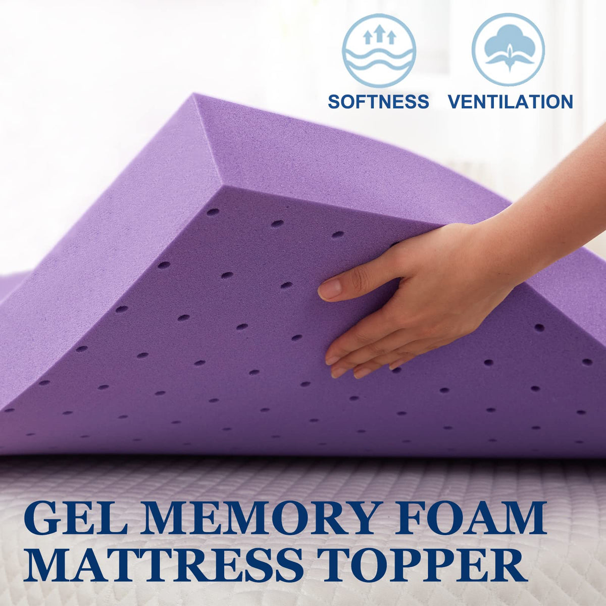 SINWEEK 2" Gel Memory Foam Mattress Topper, Twin