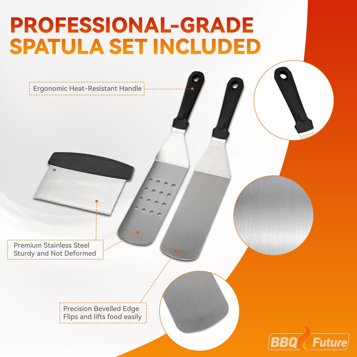BBQ Future Universal Cast Iron Griddle with Spatula Set, 23 x 16 in