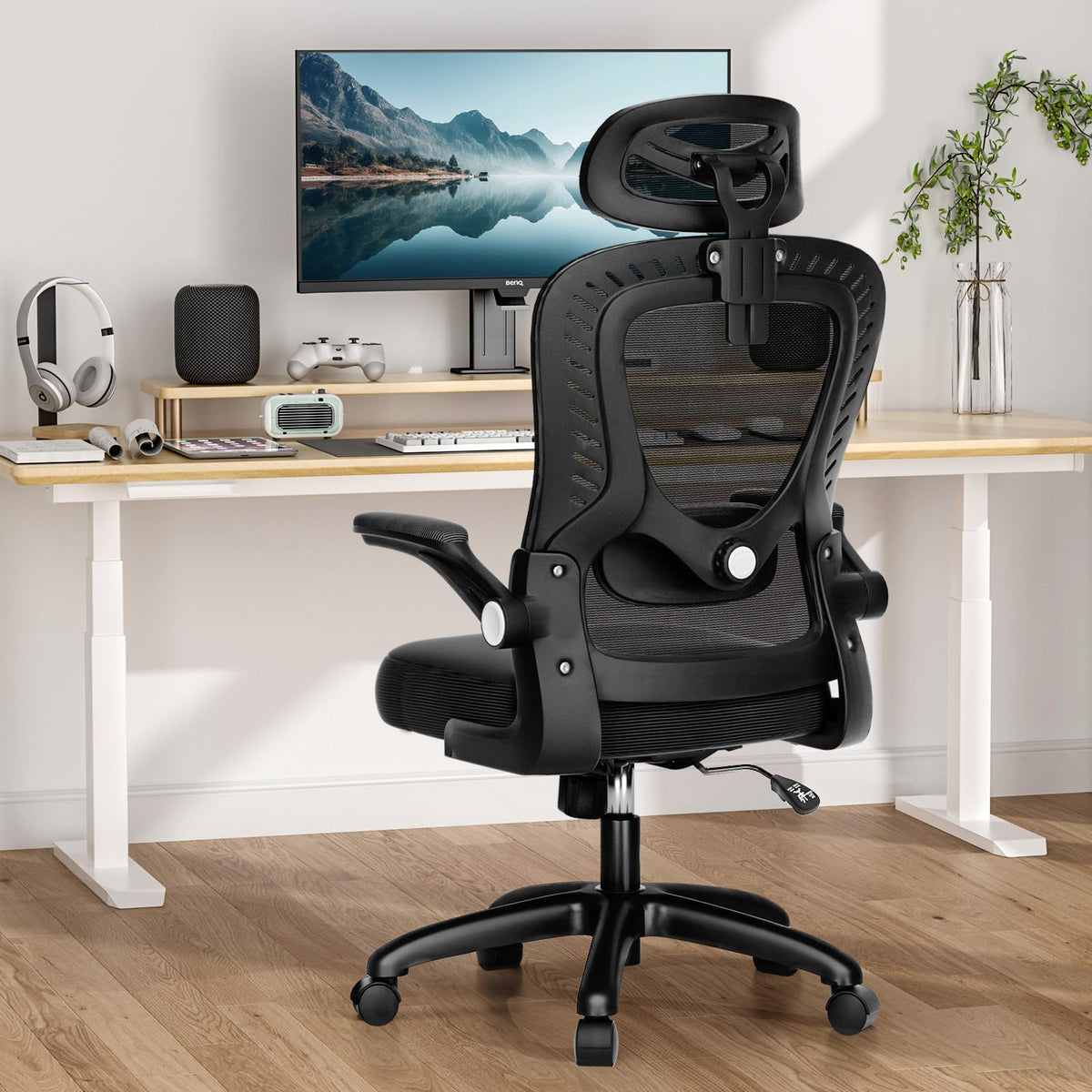 SPRDENG Ergonomic Office Chair with Lumbar Support and Headrest