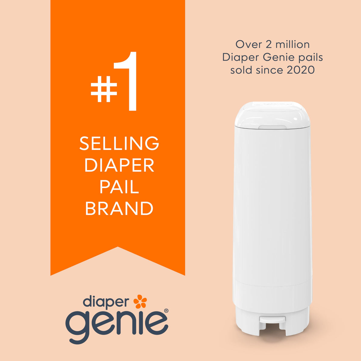 Diaper Genie Signature Pail Gift Set with Refill, 30 Bags, White