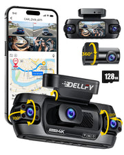DELLFY 4-Channel 4K Dash Cam with GPS & 128 GB Card