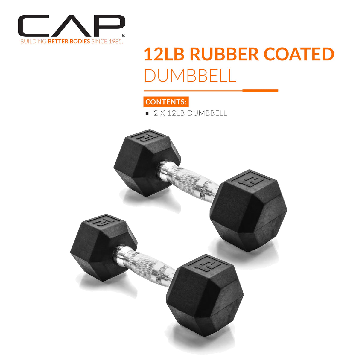 CAP Barbell 12 LB Coated Hex Dumbbell Pair