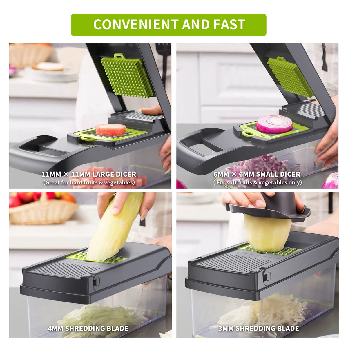 13-in-1 Vegetable Chopper Cutter with Container and 8 Blades