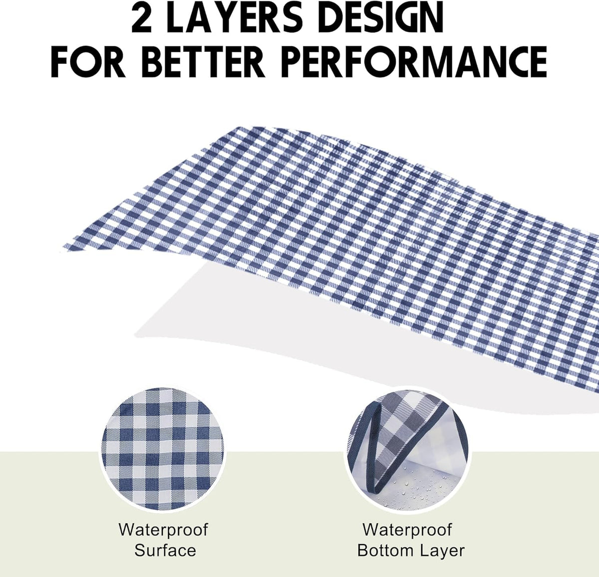 SAMSIER Waterproof Picnic Blanket, 80 x 80 in, Navy Blue