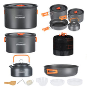 Overmont Camping Cookware Mess Kit, 16 Pieces
