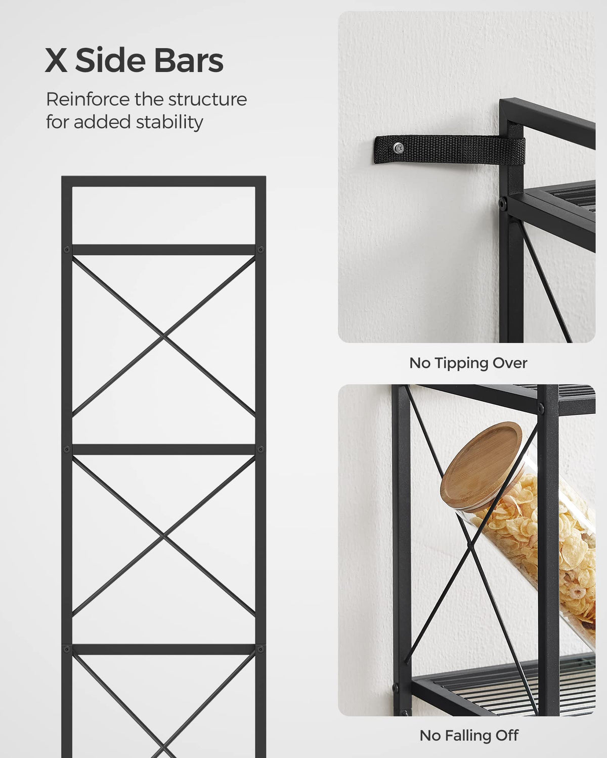 Songmics 5-Tier Metal Storage Rack, Ink Black, UBSC165B01