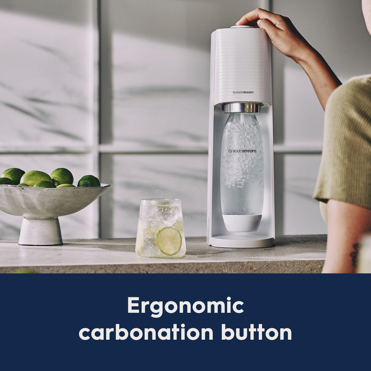 SodaStream Terra Sparkling Water Maker Bundle, White, with CO2