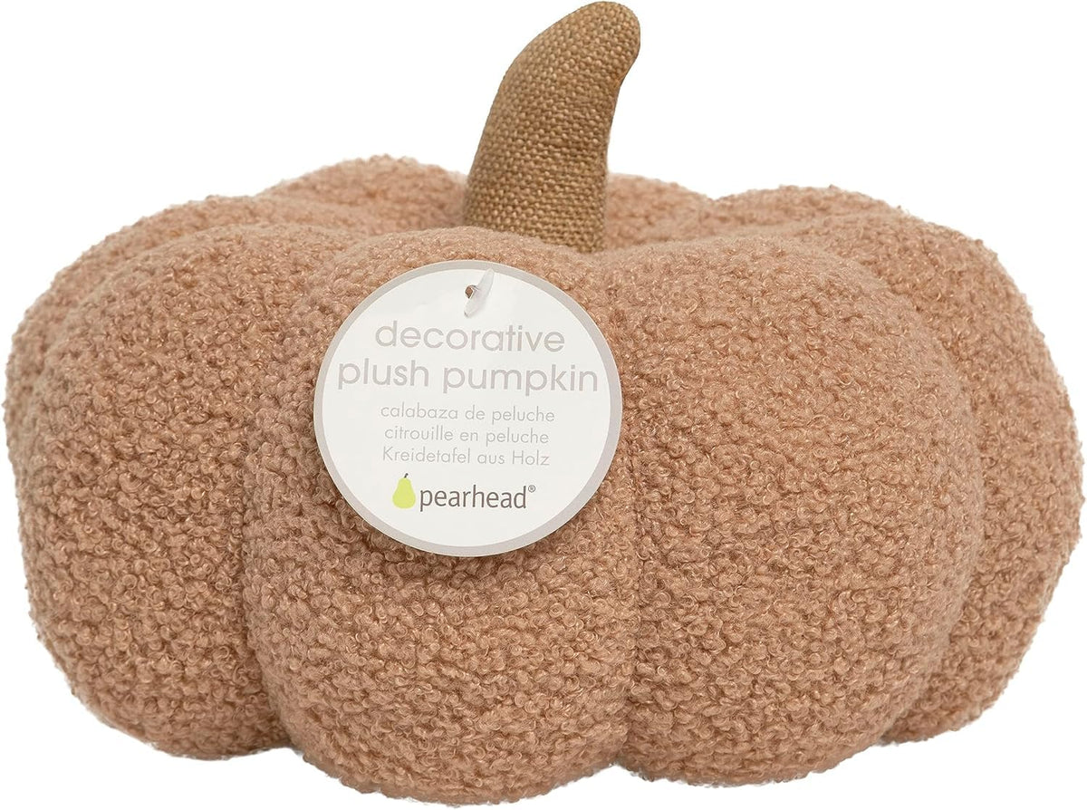 Pearhead Beige Sherpa Pumpkin, Plush