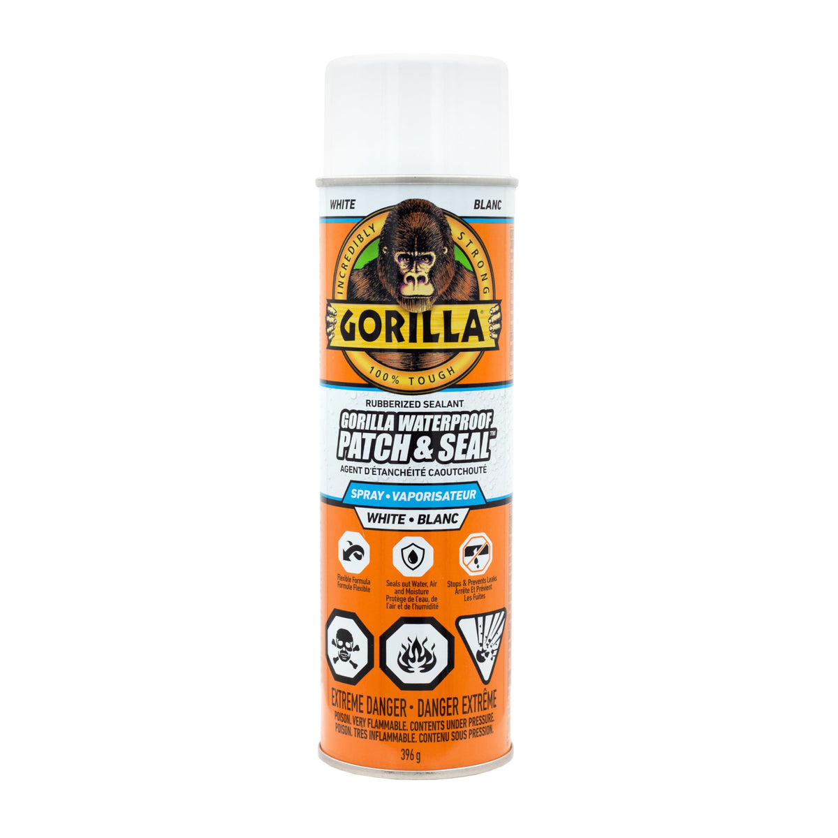 Gorilla Waterproof Patch & Seal Spray, White, 14oz/396g