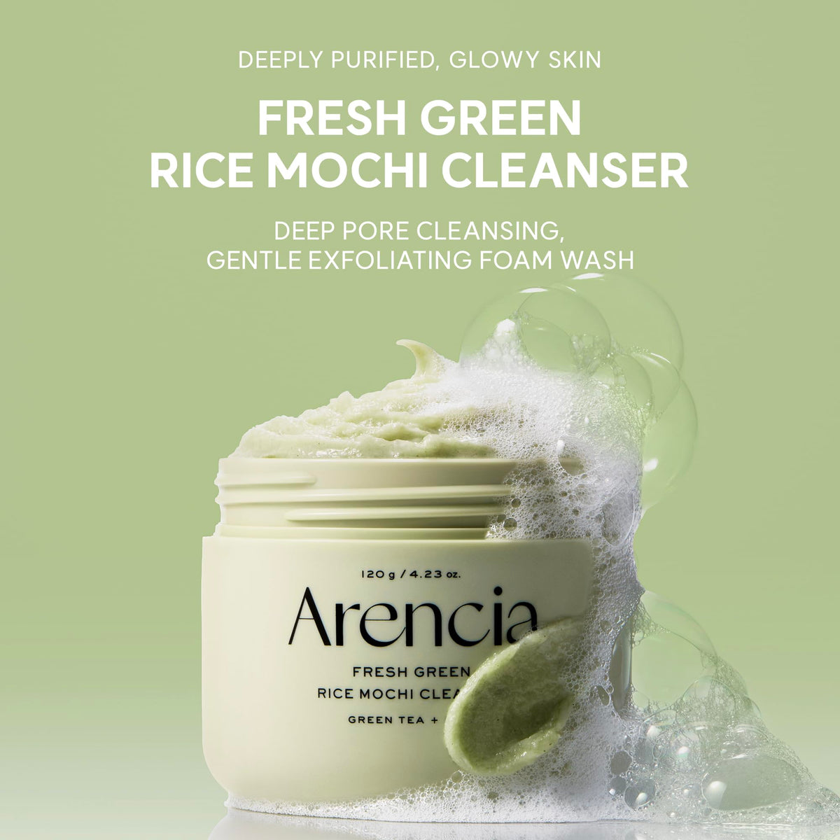 Arencia Green Rice Mochi Face Cleanser, 120 g